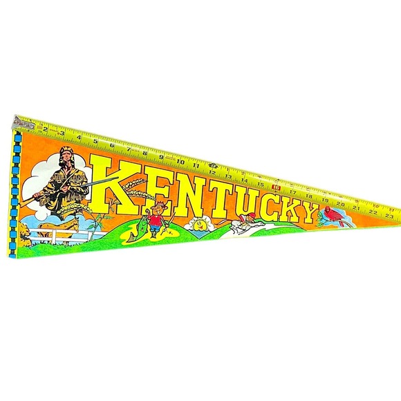 Vintage HTF Kentucky Pennant Souvenir 27” Made In USA RARE DESIGN - Picture 13 of 16